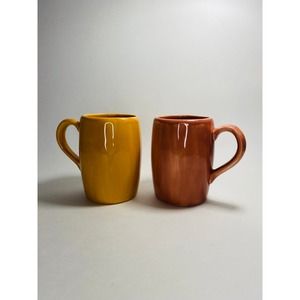 Rare Pottery Barn Sausalito MCM Ceramic Mugs/Cups set of 2